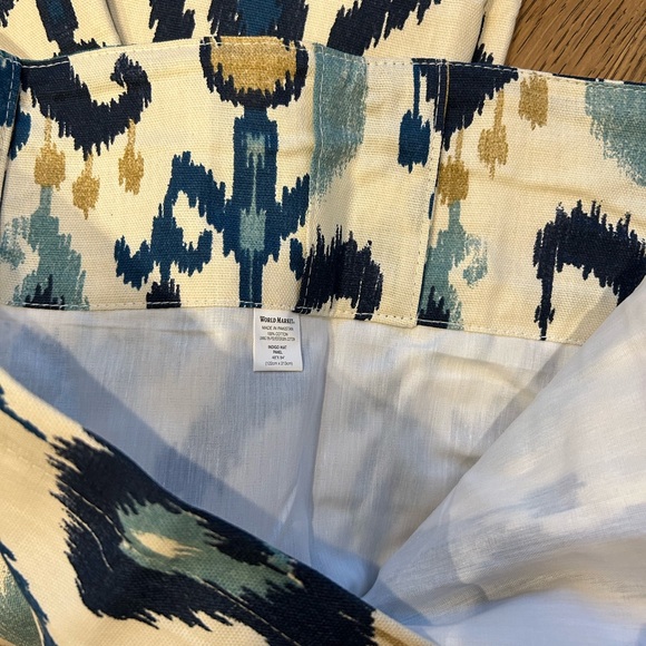 NEW PAIR World Market Indigo Ikat Two Panel Curtains (48"x84") - Picture 7 of 7